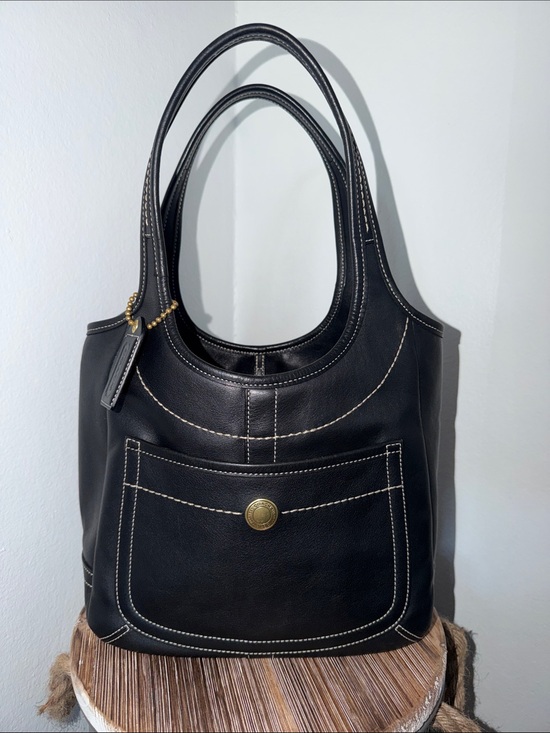 Coach Handbags - Coach Y2K ERGO LEGACY Black Leather Tote